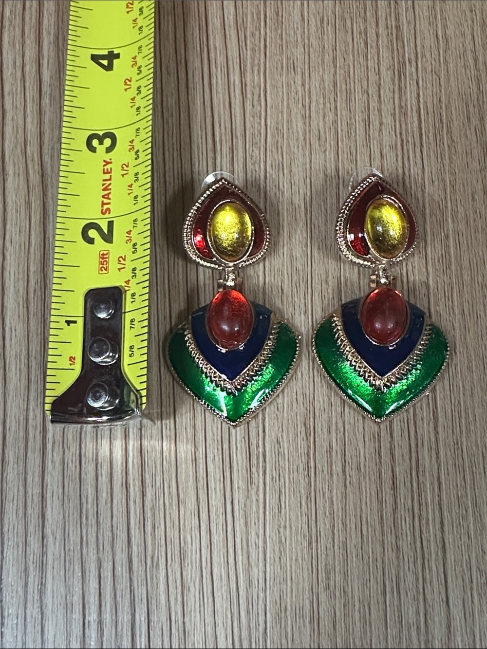 Vintage Style Multicolor Drop Earrings - Picture 4 of 7